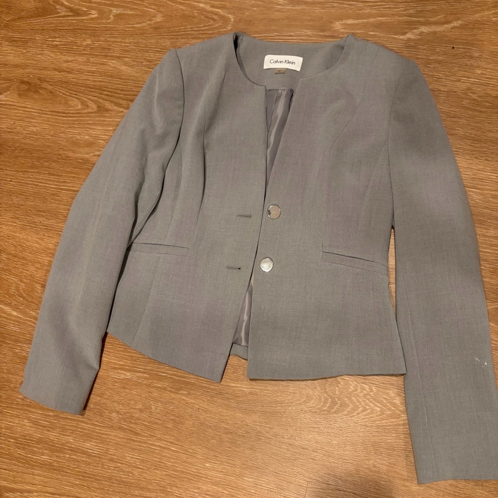 Calvin Klein Women's Light Gray Blazer